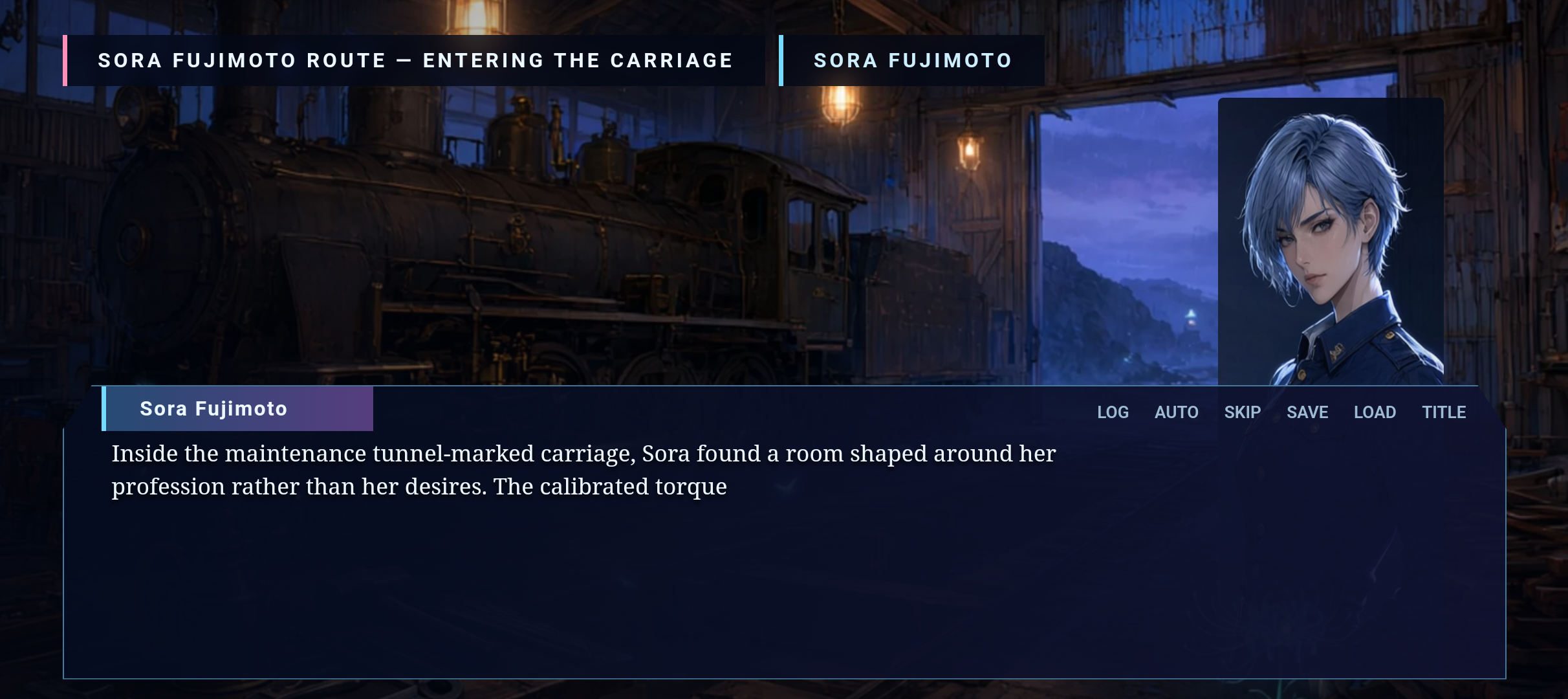 Sora Fujimoto route inside the railway workshop